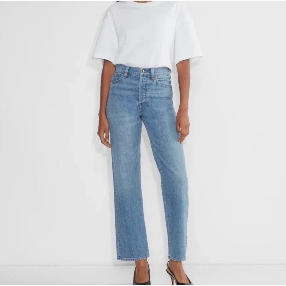 Aritzia‎ Denim Forum The Arlo High Rise Straight 28L Jeans Medium Wash Size 27